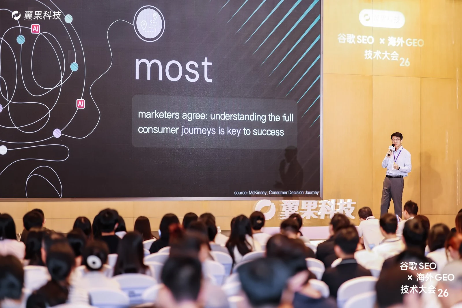 Semrush 嘉宾在翼果大会分享用户旅程与 AI 搜索策略